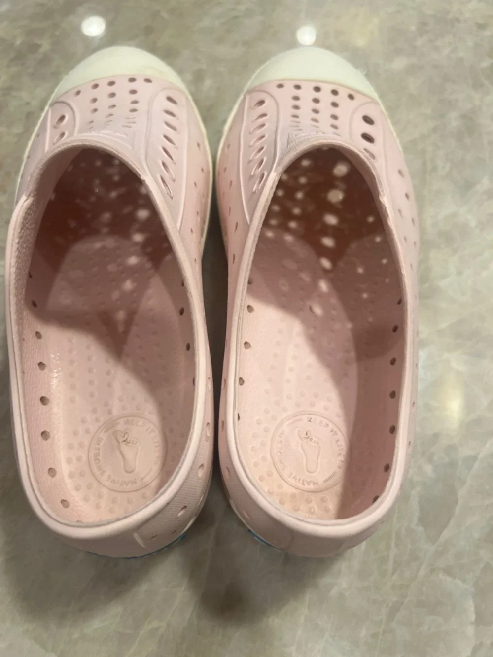 Native Slip-On Sneakers in Light Pink with White Soles